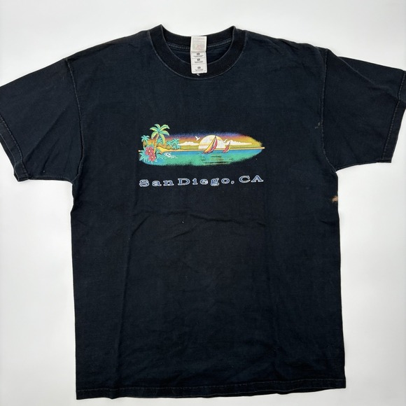Fruit of the Loom Other - Vintage Fruit of the Loom San Diego CA T-Shirt Mens XL Black Graphic Tee